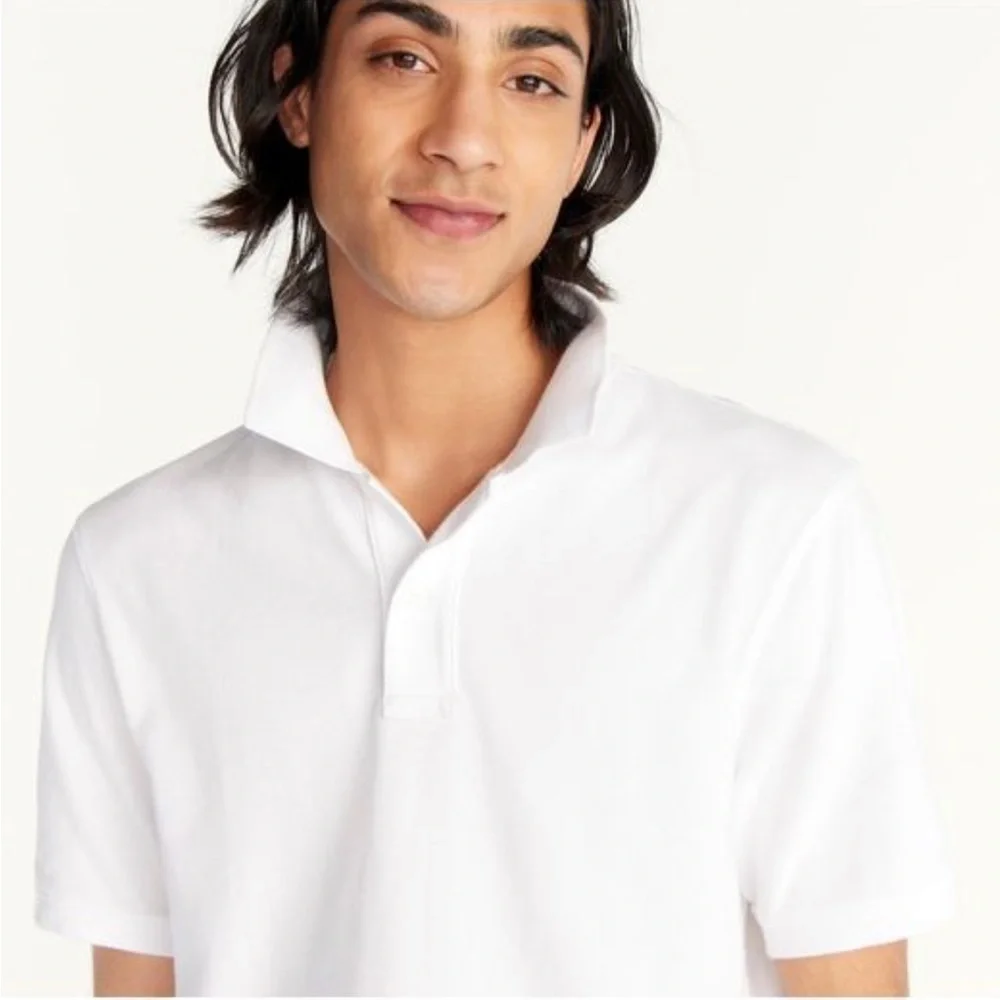 J.Crew Men's Classic Piqué Polo Shirt - White - Polo Shirts